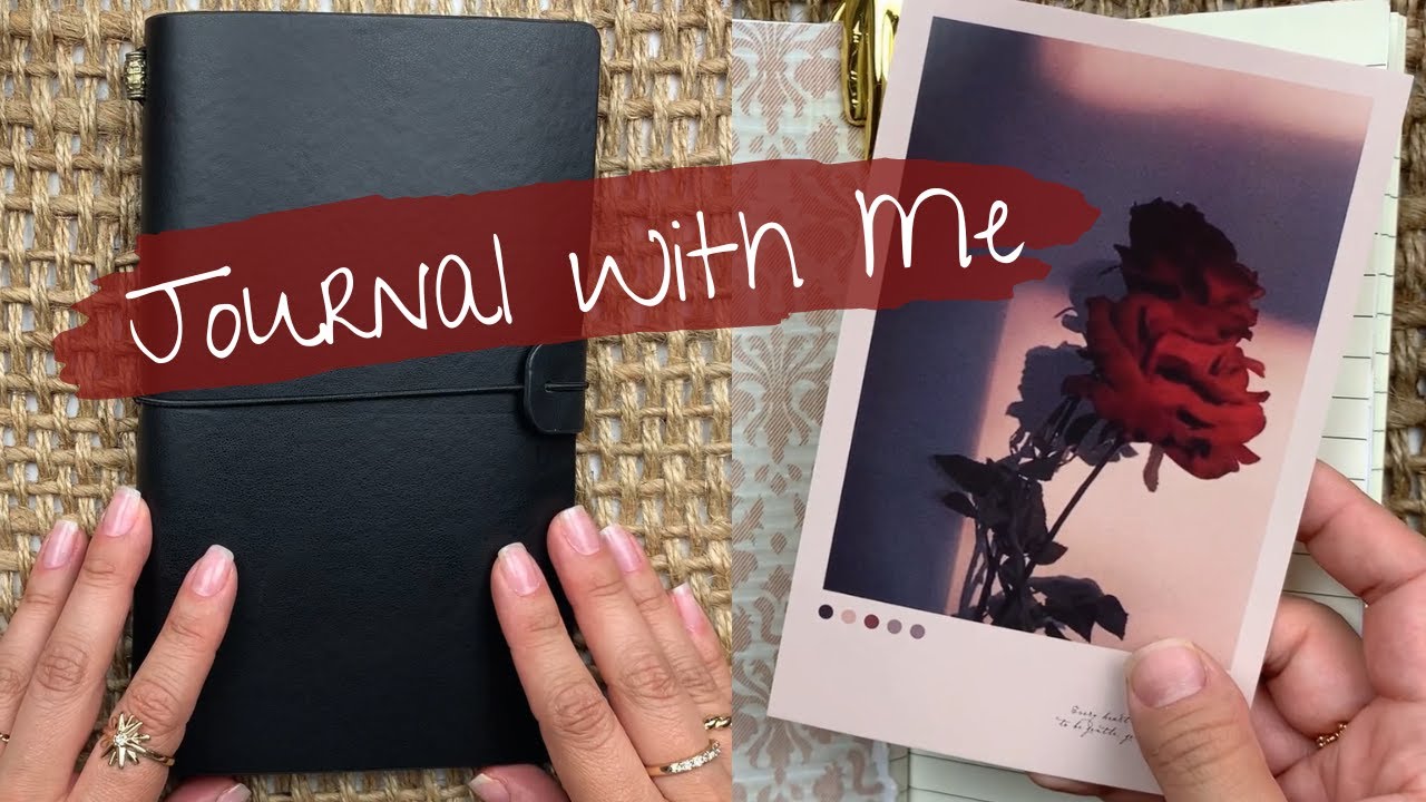 ASMR | Journal With Me | red aesthetic (art no talking)