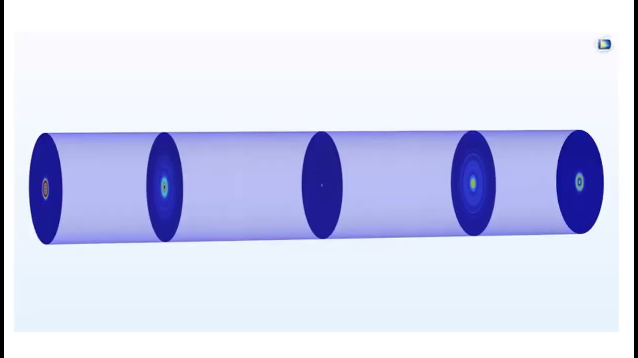 COMSOL optical model: conical fiber mode transmission