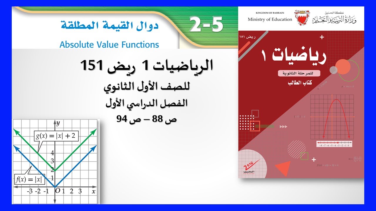 الرياضيات - ريض 151 - دوال القيمة المطلقة