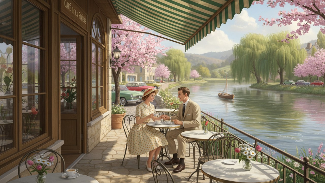1950s-1970s Spring Riverside Café 🌸 Sinatra, Elvis, Matt Monro, Carpenters | Greatest Golden Hits