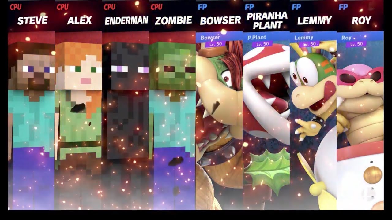 Super Smash Bros Ultimate Amiibo Fights – Steve & Co #247 Minecraft vs Koopa force