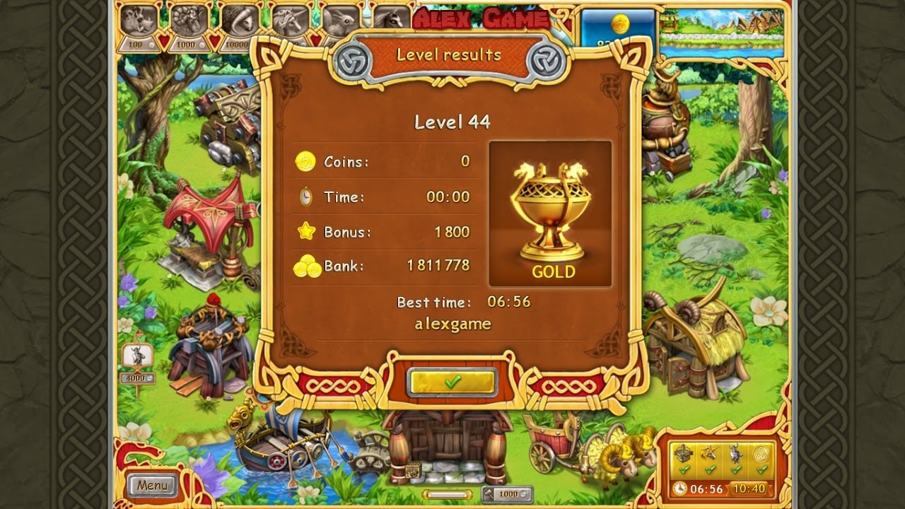 Farm Frenzy Viking Heroes Standart Level 44 GOLD Веселая ферма Викинги Стандарт Уровень 44 Золото