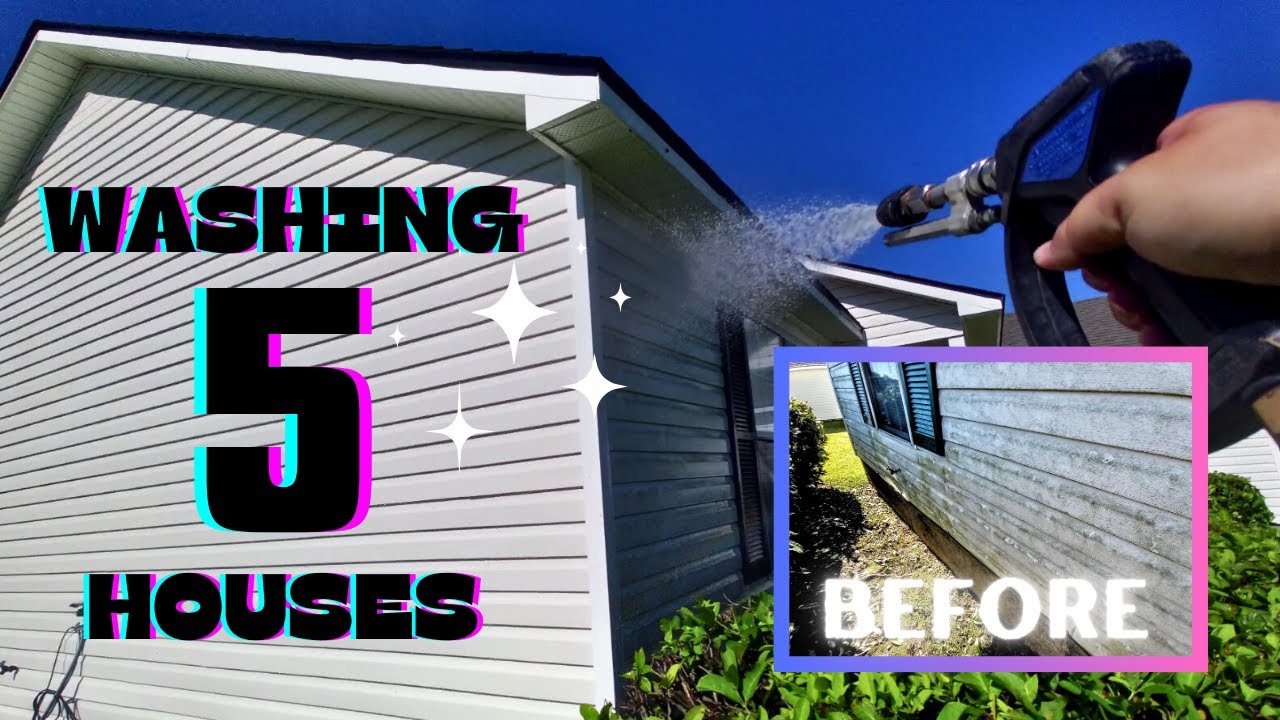 HOW TO Wash 5 Houses In 1 Day- Pressure Wash Houses in 25 minutes!