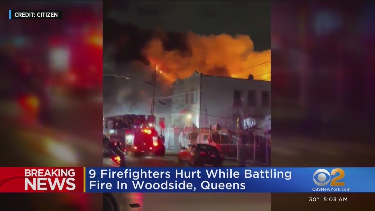 9 firefighters injured battling blaze in Woodside, Queens
