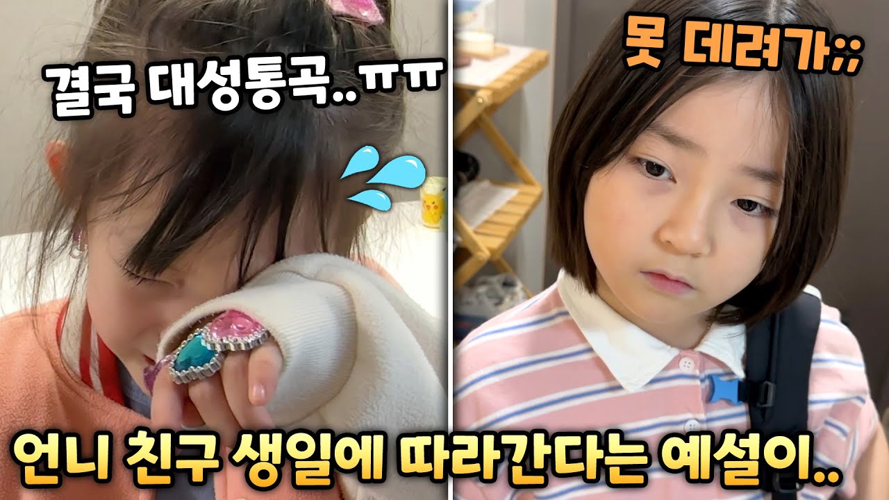 언니 친구 생파에 따라간다는 동생 예설이..못가서 결국 대성통곡
