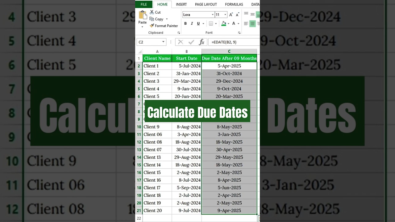 Расчёт сроков сдачи в Excel: быстрое и простое руководство! #exceltips #duedates