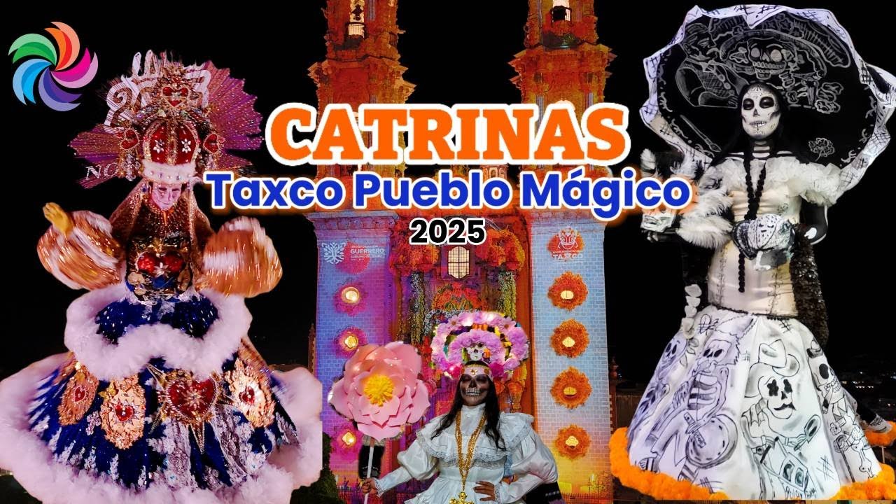 Así se vive el DÍA DE MUERTOS🔴 en el PUEBLITO MÁGICO de TAXCO✅ Desfile de CATRINAS+TAPETE MONUMENTAL