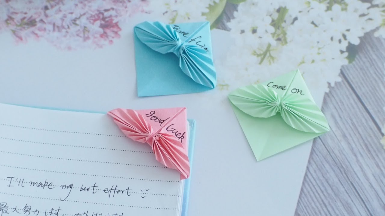 折り紙で作る可愛いしおり/Cute origami bookmarks#折り紙しおり#origami bookmarks#