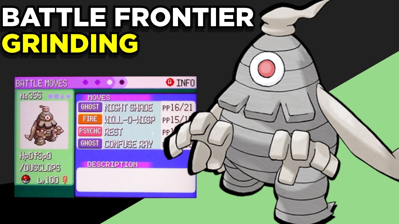 Training a Dusclops for the Battle Frontier in Pokemon Emerald