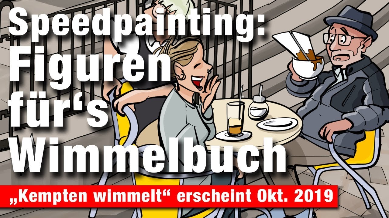 Speed Painting: Wimmelfiguren für das Kinderbuch „Kempten Wimmelt“