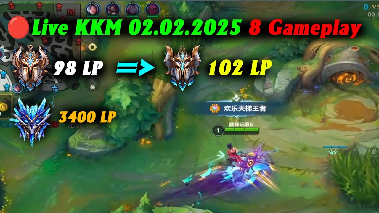 Wild Rift China Live KKM🔴rank Challenger 98 LP to Sovereign 102 LP | 2.2.2025 - 8 Gameplay Jungle