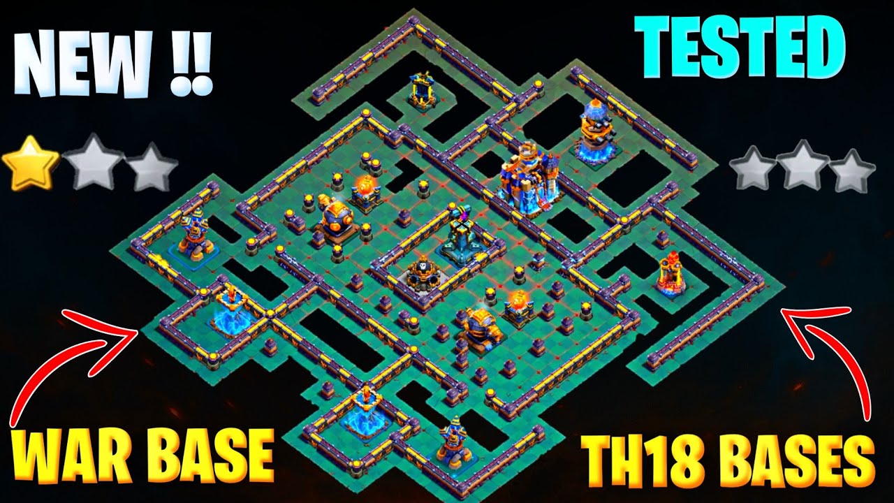 CHAMP 1 & 2 ONLY 1 STAR CWL Anti Throwers Best Th18 War base Link. | Th18 Push Base Link TH18