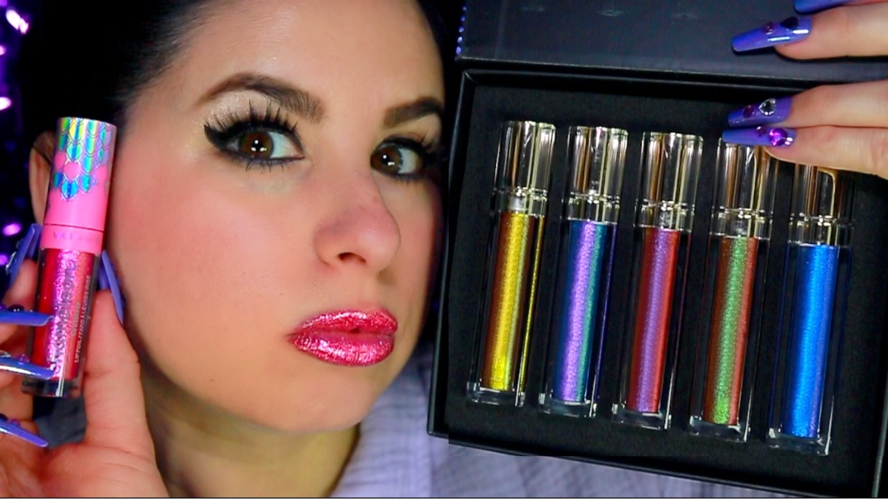 ASMR Lipstick Try-On 👄 Chameleon Color Shifting Lip Gloss Set 💄Worth it? Whispered Extreme Close Up✨