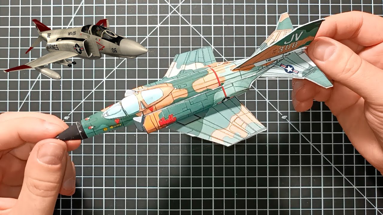 Paper craft McDonnell Douglas F-4 Phantom II | How to Make a Paper Airplane Model | Paper Phantom