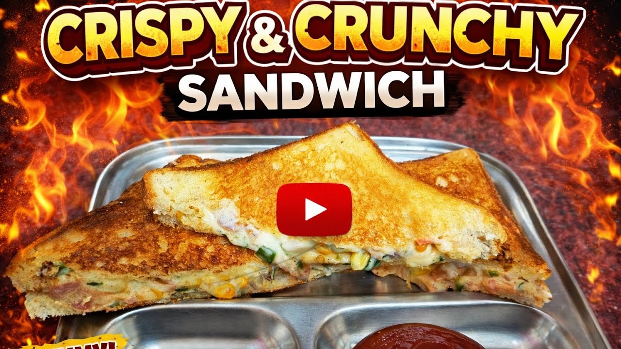 Golden & Crispy Sandwich 🧀 | No Oven, No Mess