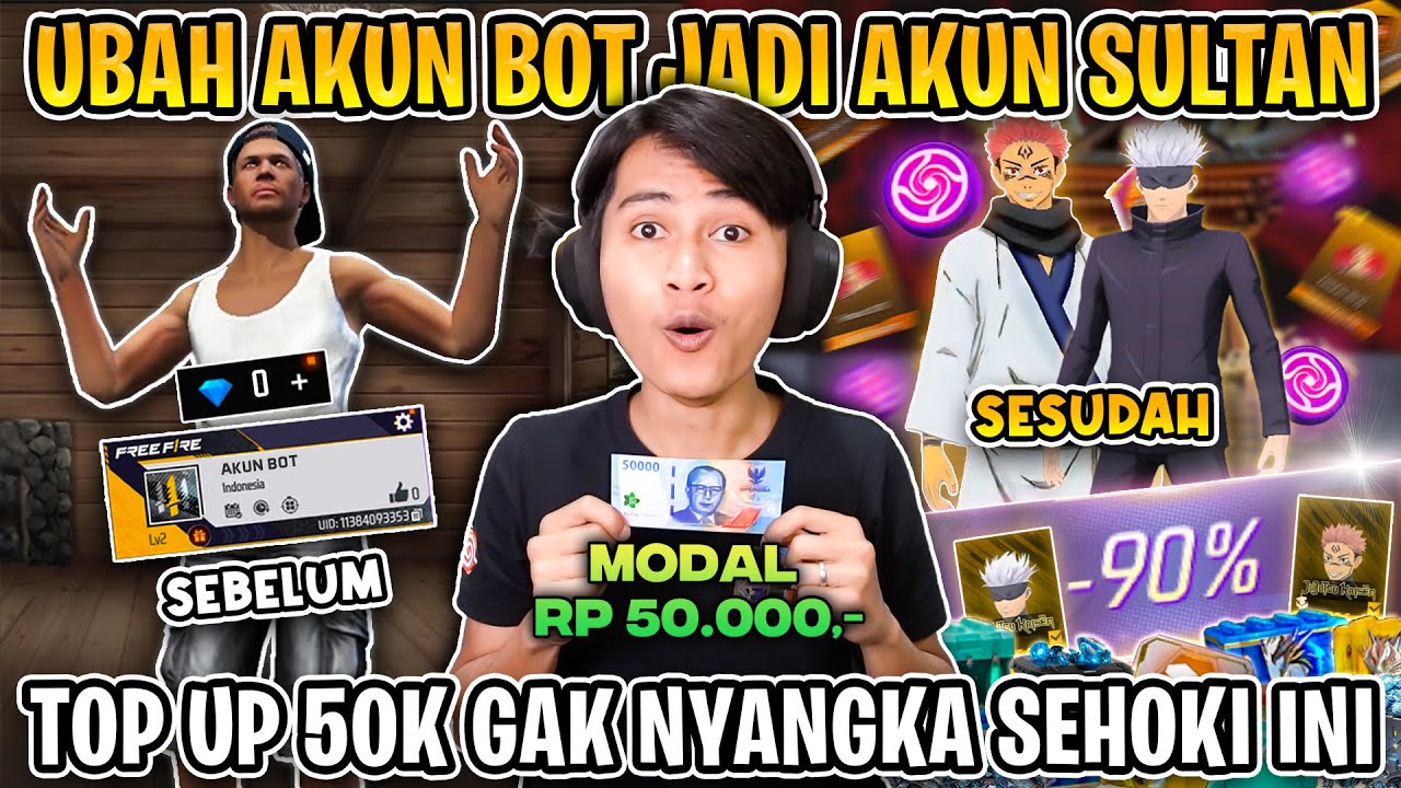 TOPUP AKUN BOT 50K BUAT BORONG SEMUA JUJUTSU !! DARI BOT JADI SULTAN 😎