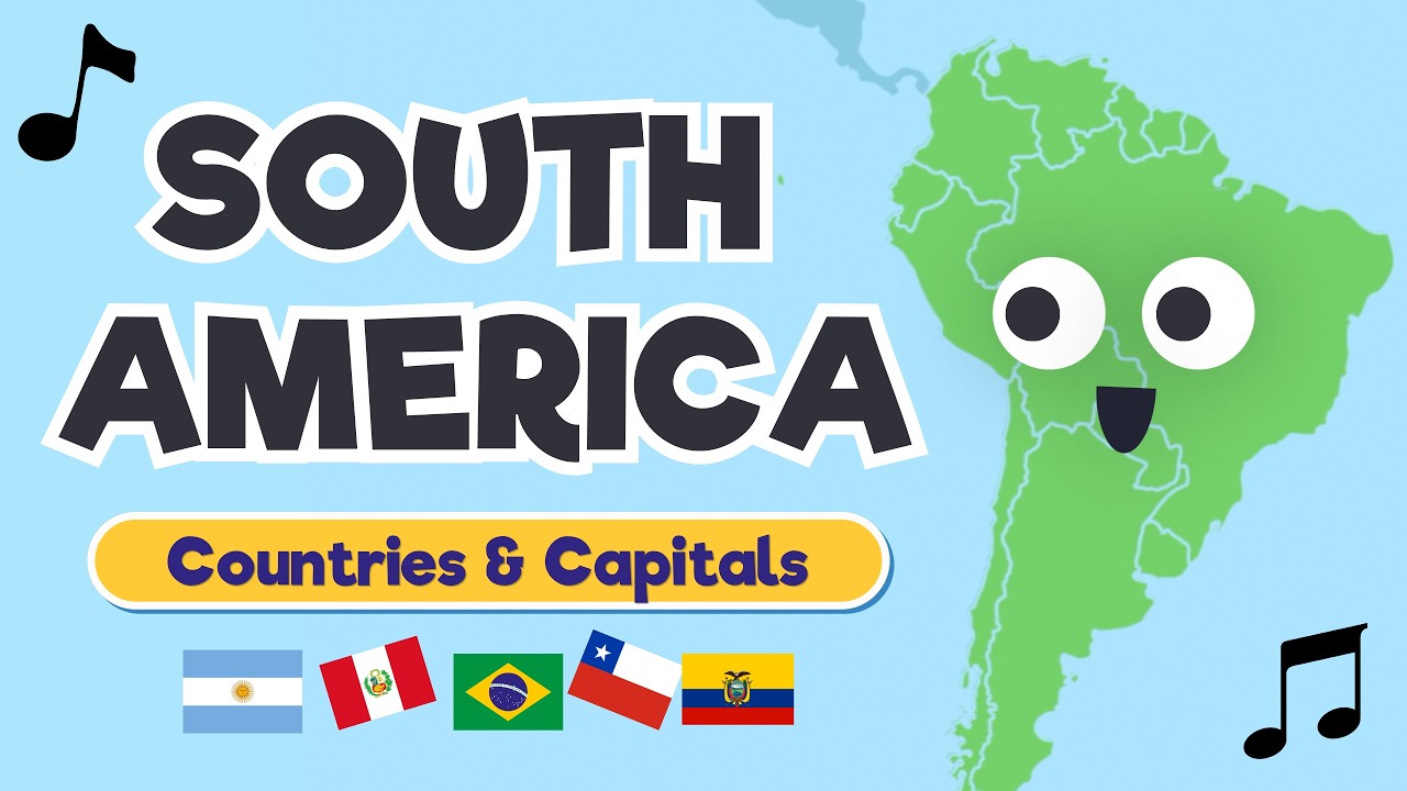 👉 Learn South America 🌎 | Countries & Capitals Song for Kids