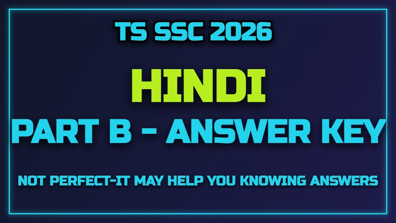 hindi answer key 2026. hindi answe key 2026 part b. hindi answer key class class 10 ts board