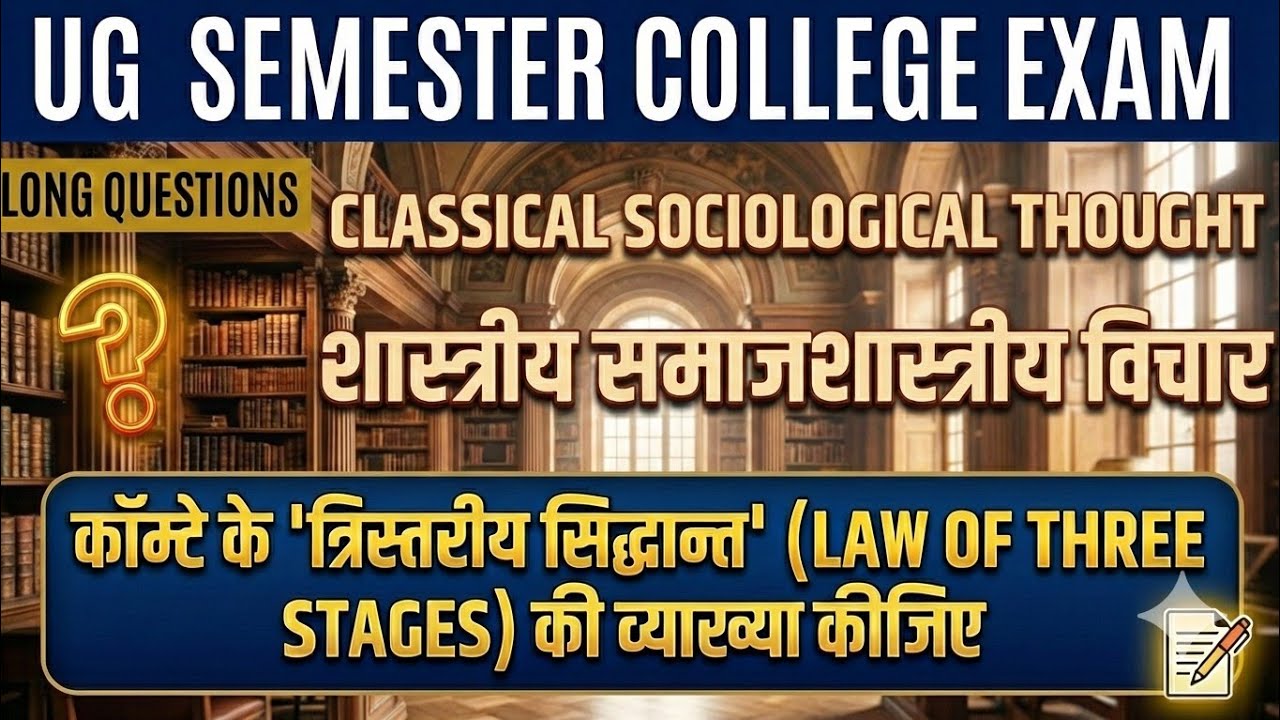 auguste comte law of three stages || classical sociological thought 