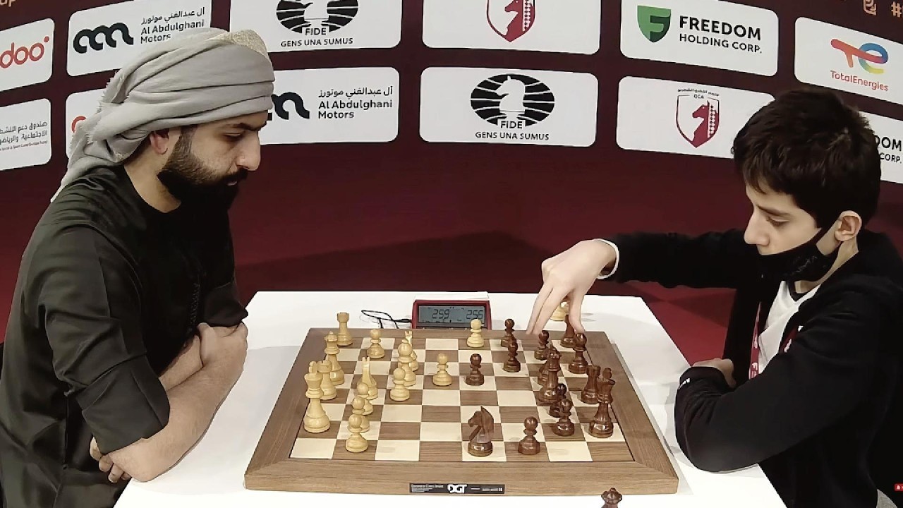 Saleh Salem  vs.  Sergey Sklokin  /  FIDE World Blitz  2025  / Round 4  / Queen's Gambit Declined