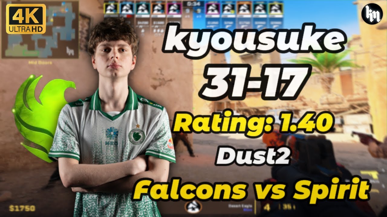 kyousuke (31-17) Falcons vs Spirit (Dust2) | BLAST Rivals 2025 Season 2 #cs2 #kyousuke