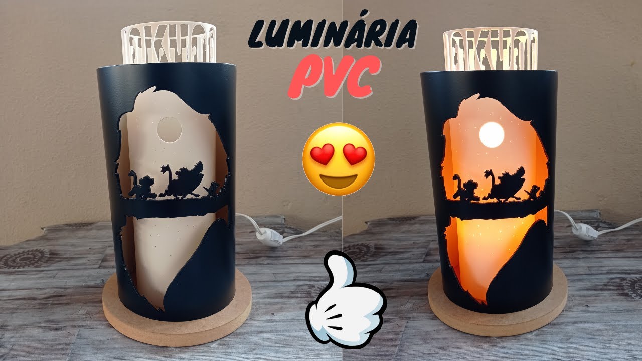 Como fazer luminária pvc do Rei Leão