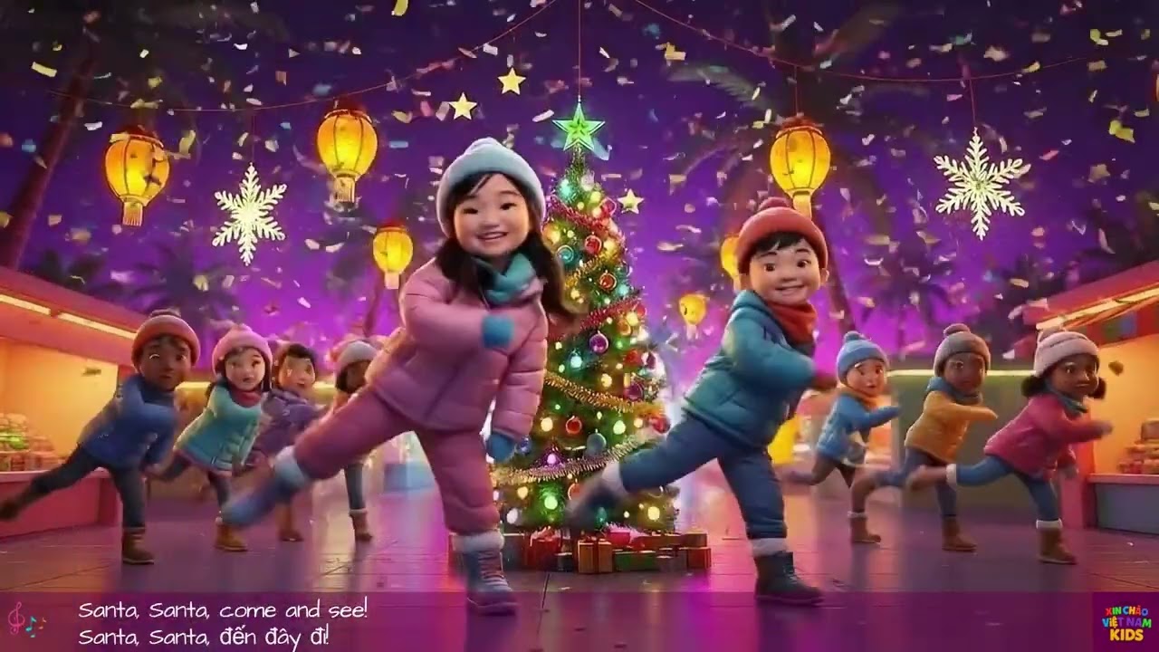 🎄 Santa Ở Đâu Rồi? | Where Is Santa? | English-Vietnamese Christmas Song | Xin Chào Việt Nam Kids