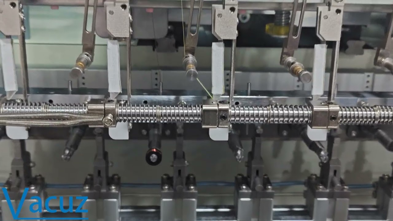 Vacuz 8 Spindles Automatic Transformer Bobbin Core Coil Wire Stripping Needle Winding Taping Machine