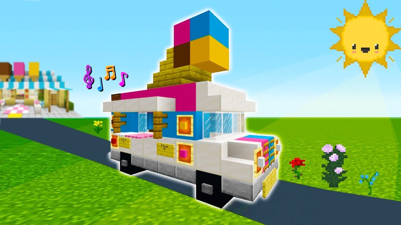 Minecraft Tutorial: How To Make A Ice Cream Truck 