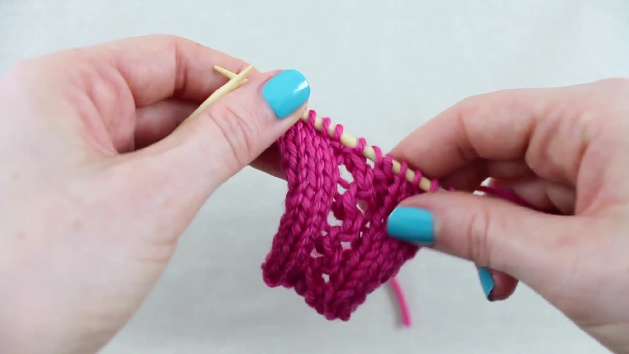 Stitch Library -  Eyelet Rib Stitch