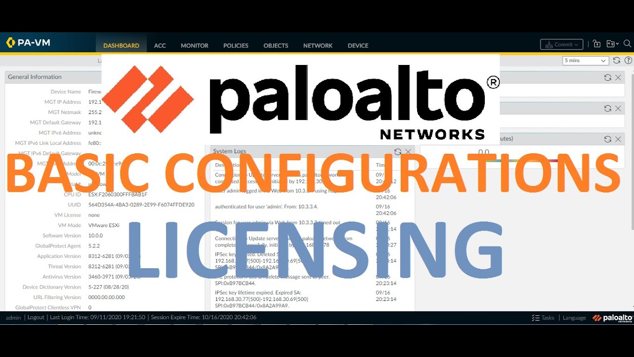 Palo Alto Basic Configuration / Initial Setup & Licensing