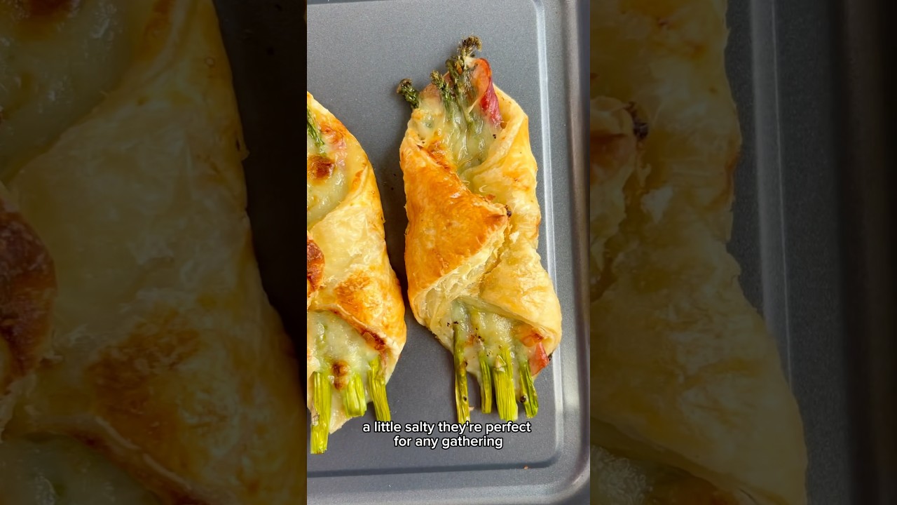 Brie, Prosciutto & Asparagus Puff Pastries #appetizer #recipe