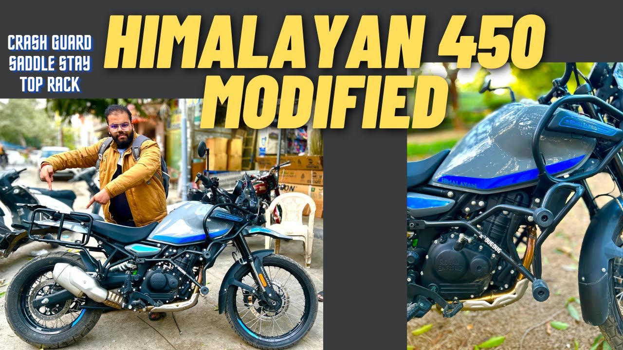 ROYAL ENFIELD HIMALAYAN 450 MODIFIED | CRASH GUARD | SADDLE STAY | TOP RACK PLATE
