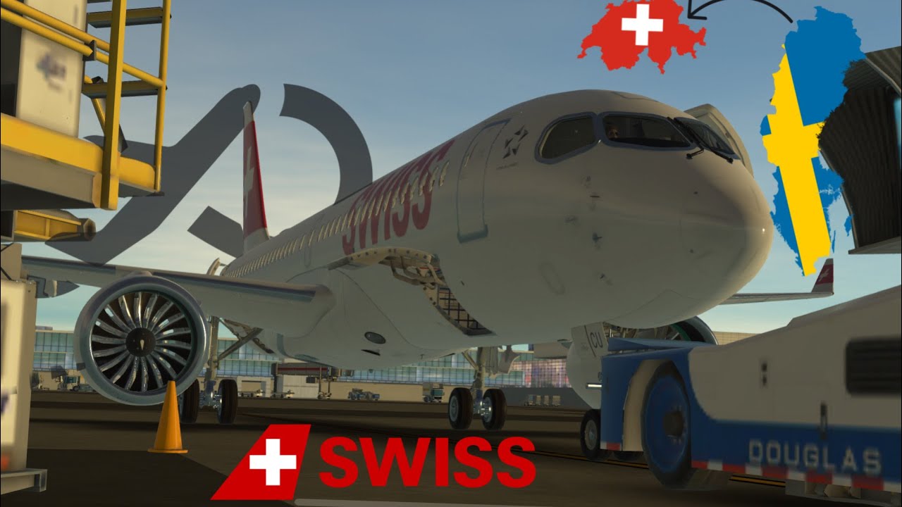 Infinite Flight (21.8): Stockholm (ESSA) - Geneva (LSGG) | Swiss A220-300 | cinematic timelapse
