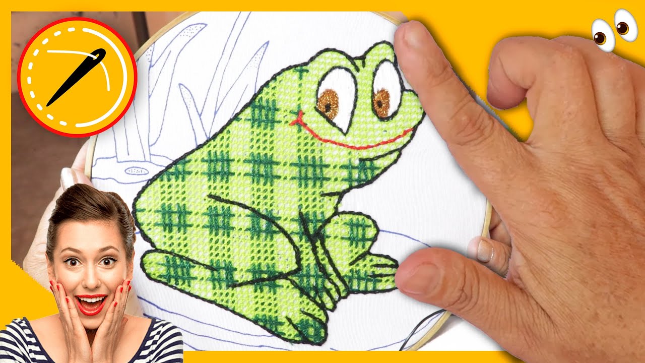 Bordado para una RANA paso a paso🐸 BORDADOS FACILES 265