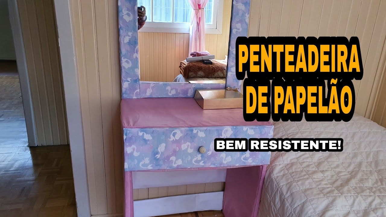PENTEADEIRA DE PAPELÃO BEM RESISTENTE E BONITA