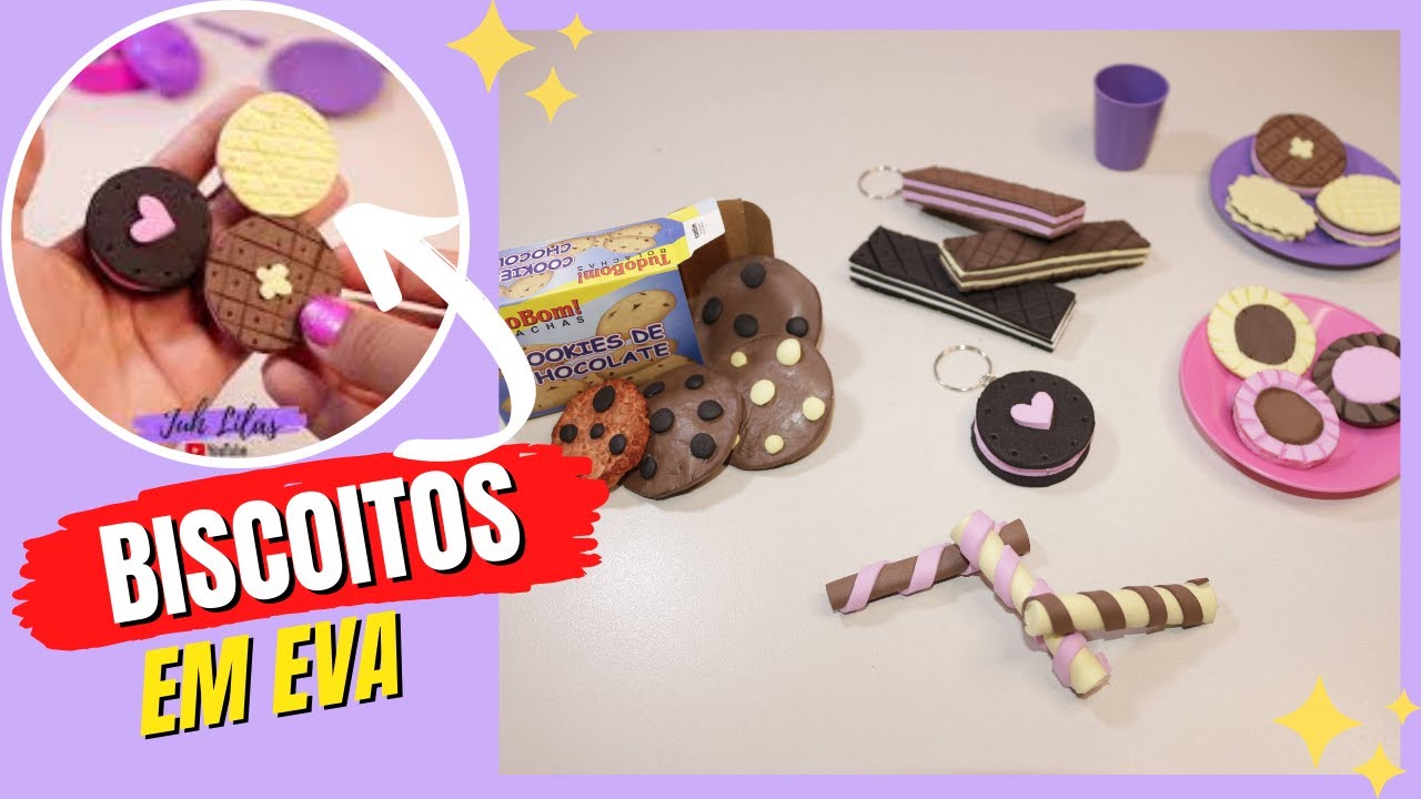 Como Fazer Biscoitos e Bolachas de EVA para Artesanatos, Lembrancinha e Casinha  #artesanato