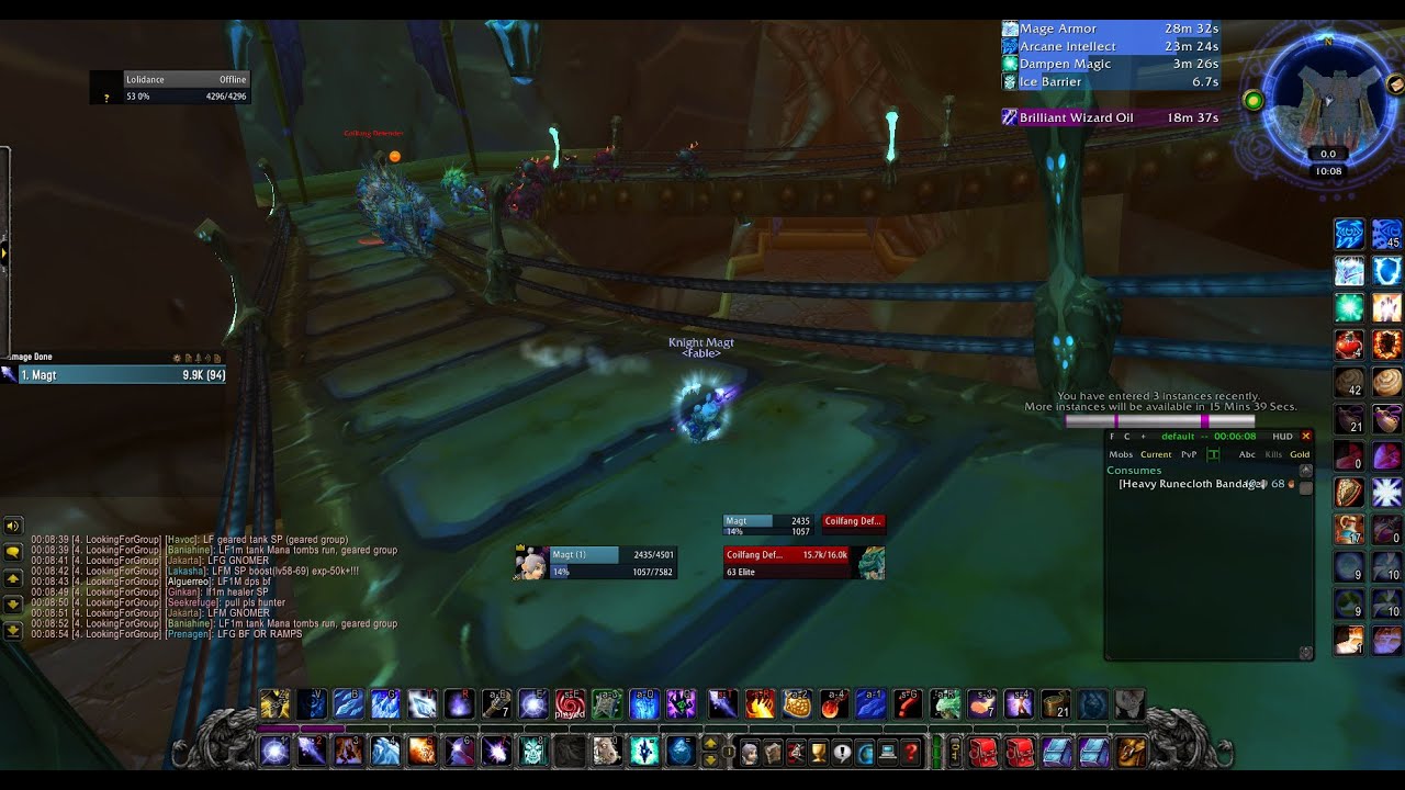 World of Warcraft (TBC) Slave Pens-SP, 1 Pull Mage solo exp run(after blizzard nerf), made by Magt