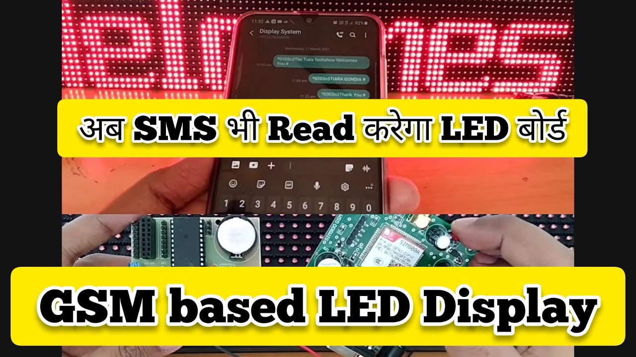 GSM Display | SMS based Moving LED Display | P10 Board with GSM Modem | Remote Operated LED Board