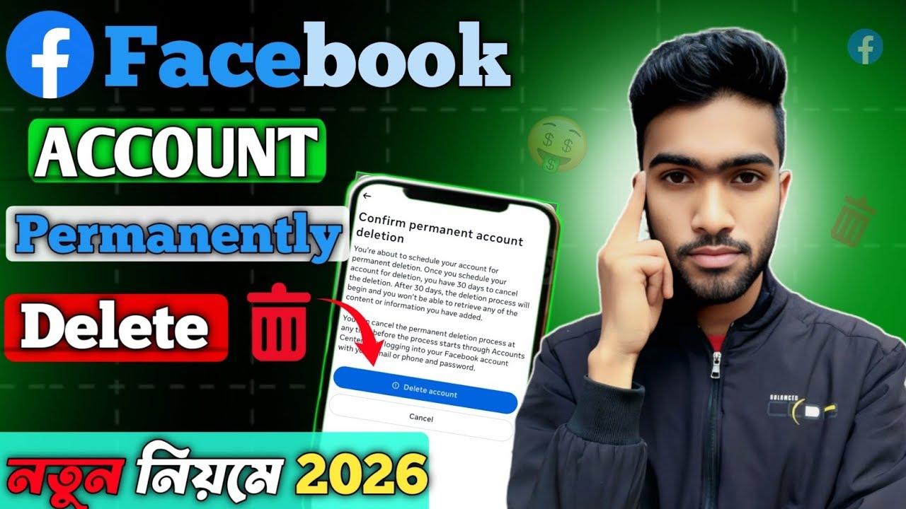 Facebook Account delete Kivabe korbo।How To Delete Facebook I'd। Facebook I'd delete