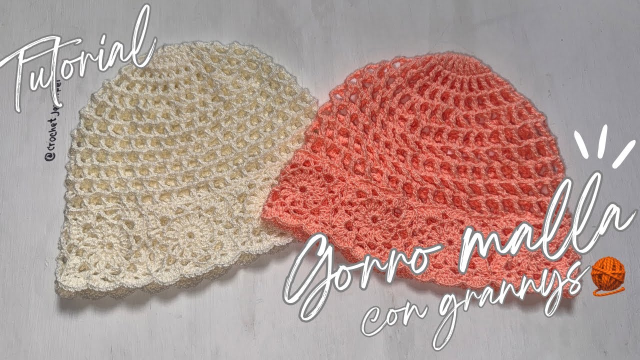 GORRO MALLA CON GRANNYS TEJIDO A CROCHET | GORRO MALLA TEJIDO | BEANIE HAT | CASQUETE CROCHET