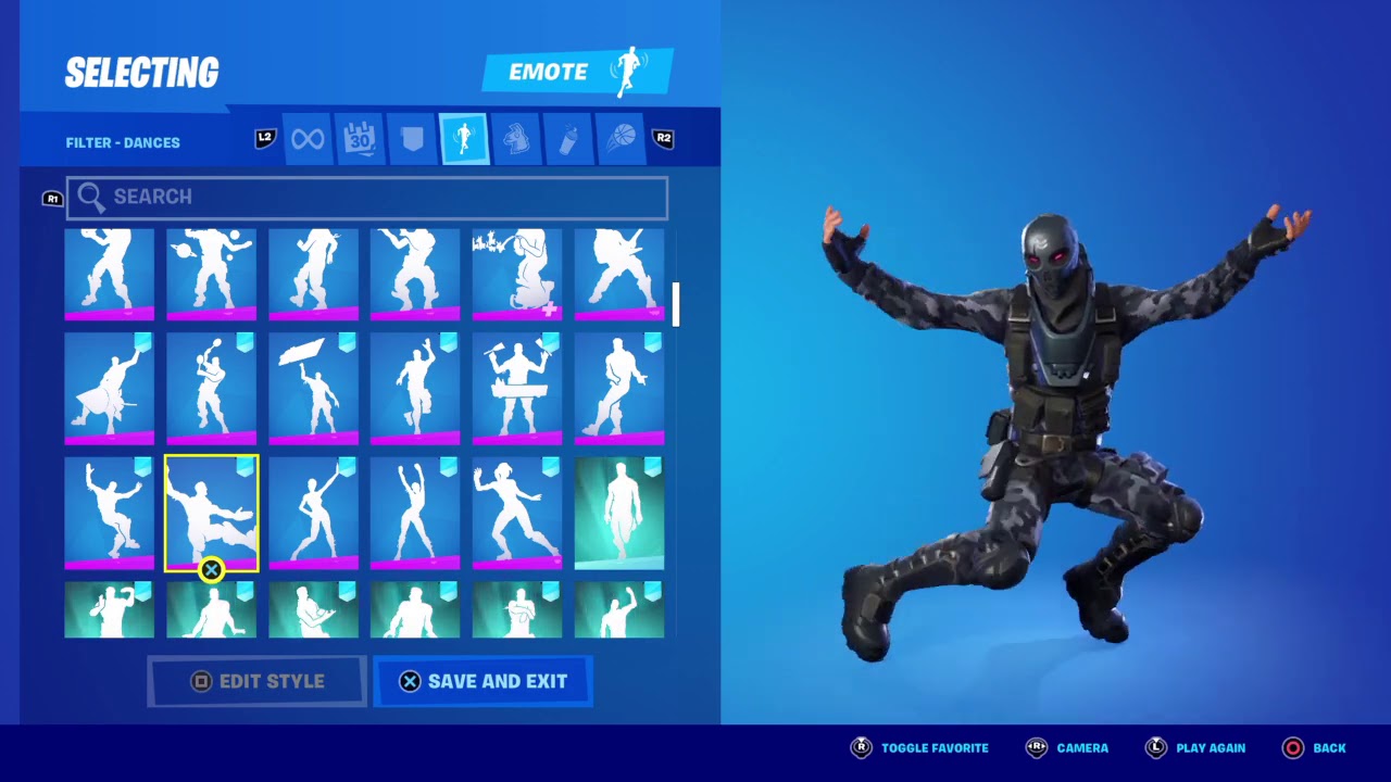 Skin Metal Mouth Showcase with almost all emotes from fortnite!! 💀