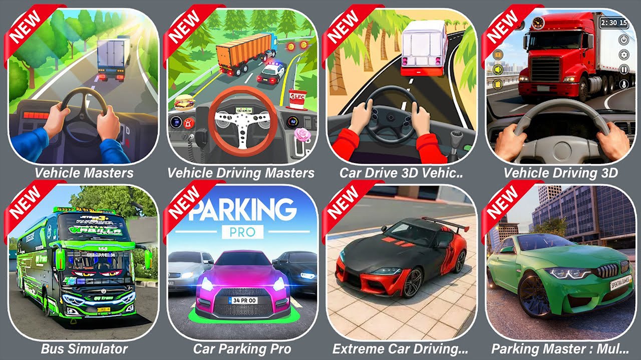 Extreme Car Driving,Vehicle Masters,Car Drive 3D Vehicle,Vehicle Driving 3D,Bus Simulator