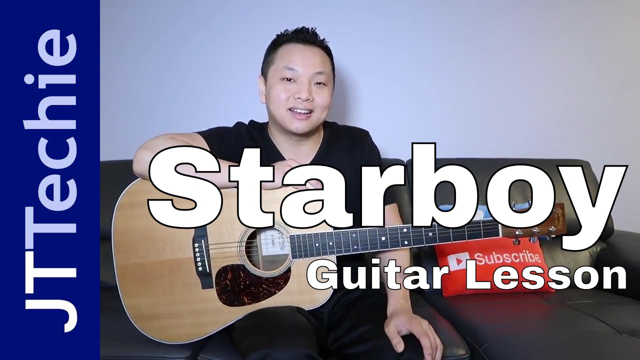 How to Play Starboy by The Weeknd on Acoustic Guitar for Beginners | No Capo