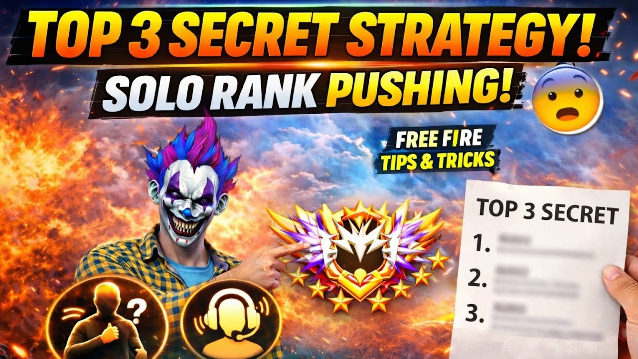 Top 3 Secret Strategy 💪🏻| solo rank pushing 🔥 to Achieve Grandmaster fast strategy 😎