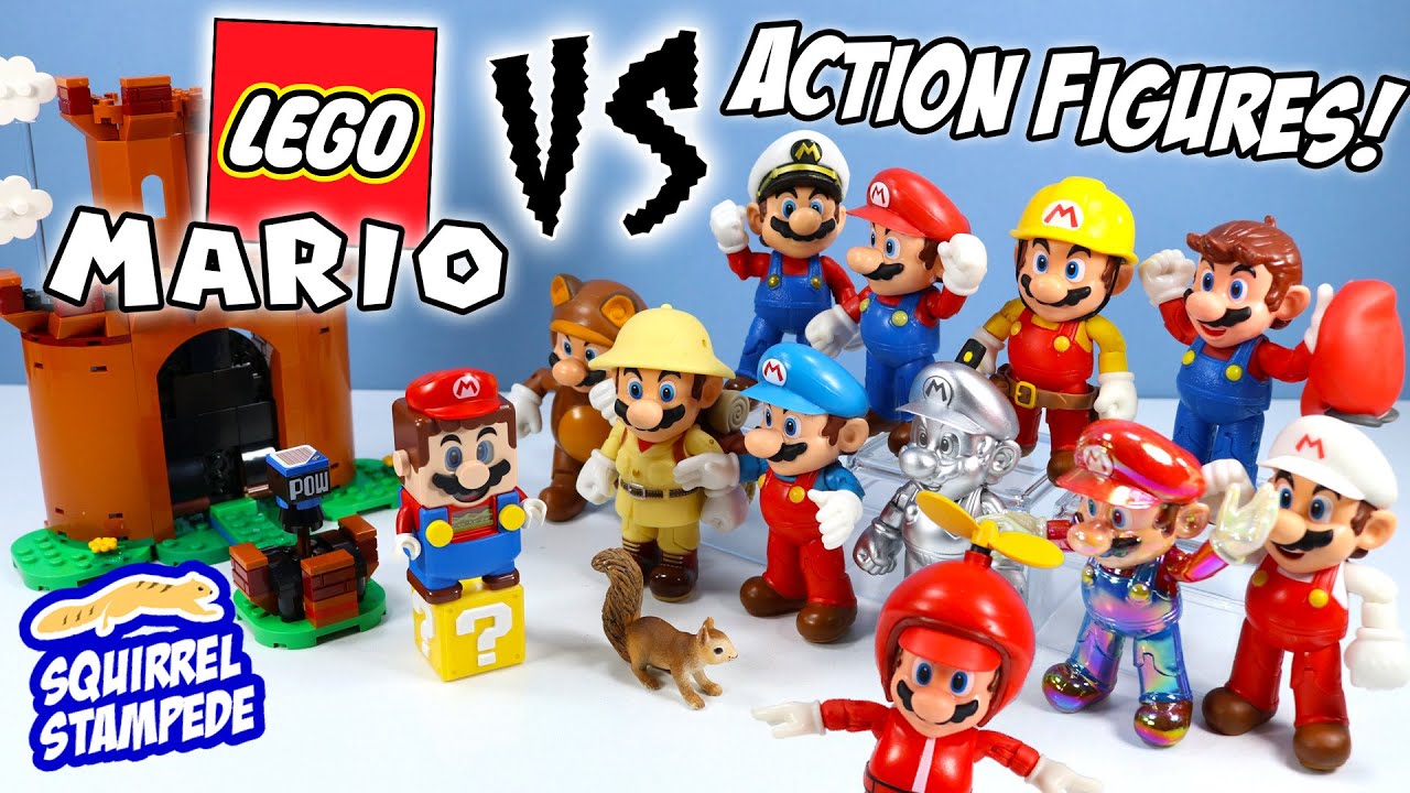 LEGO Mario vs Action Figure Mario Battle Jakks