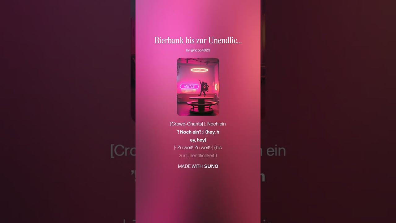 music by suno - Bierbank bis zur Unendlichkeit #künstlicheintelligenz #music #dancefloor #party