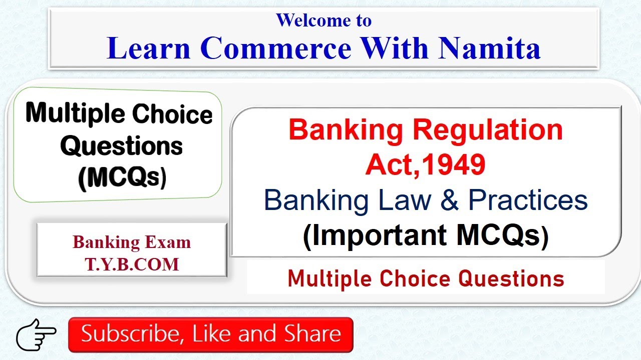 MCQs on Banking Regulation Act,1949| Banking Law & Practices| PO exam| SPPU exam|Final Year|Banking|
