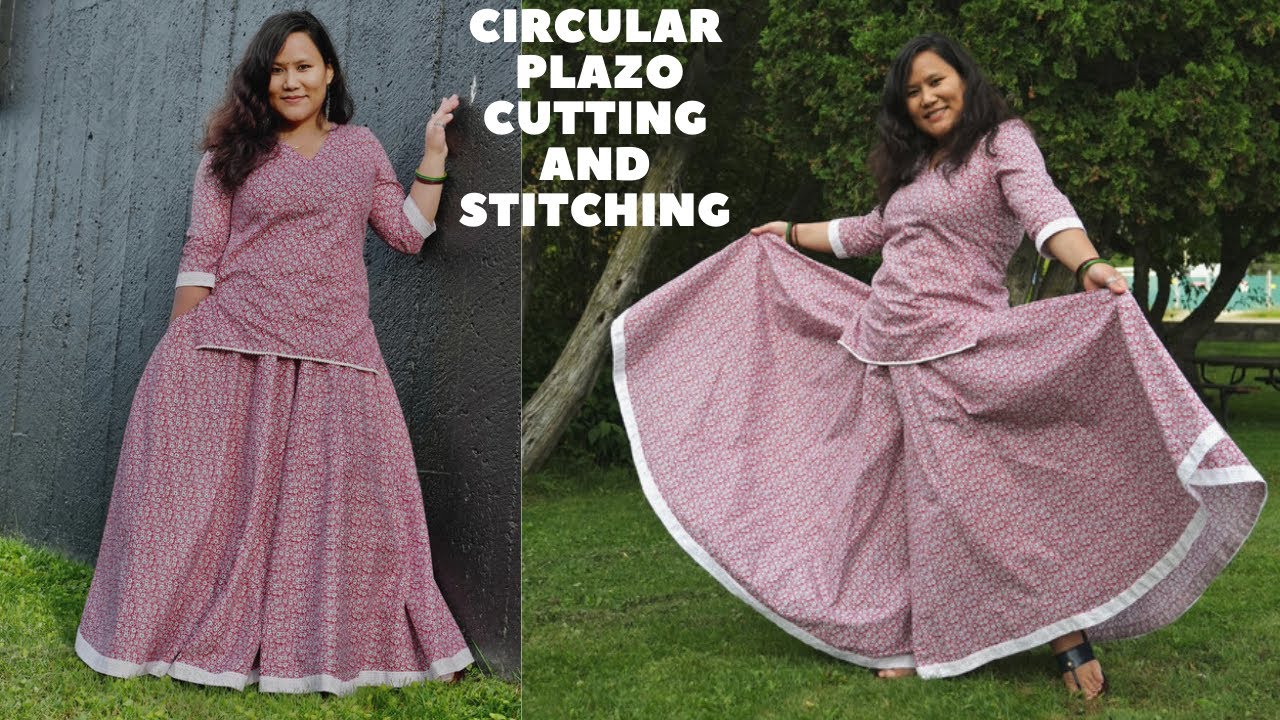 How to make Circular/umbrella/Flaired/gherdar Plazo Cutting and Stitching#rakhispecial | Maina Thapa
