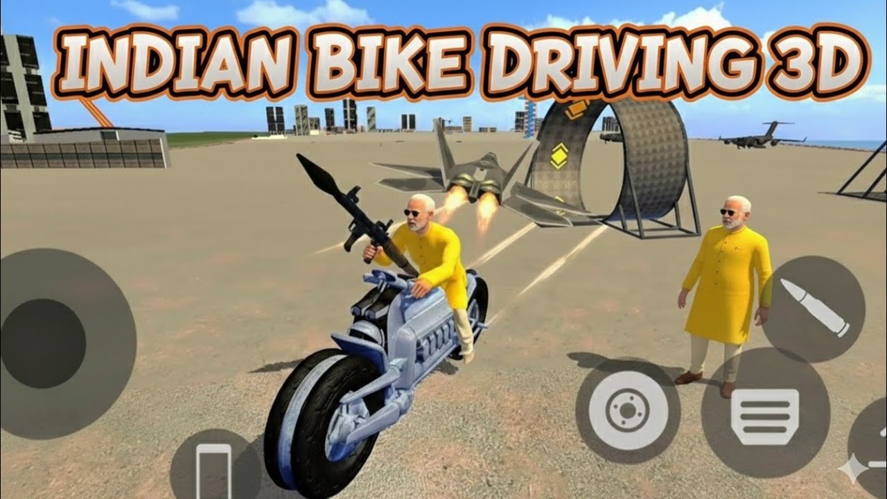 Indian Bike Driving 3D New Update:  pm modi ji Rocket Launcher & Tron Bike! 🏍️💨😱😱
